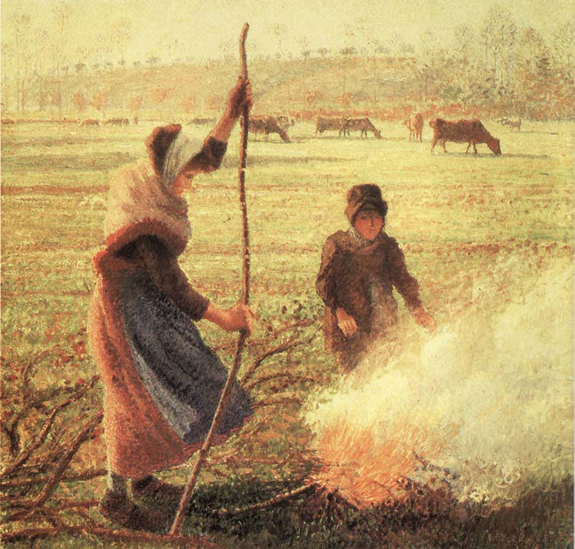 White Frost Woman Breaking Wood